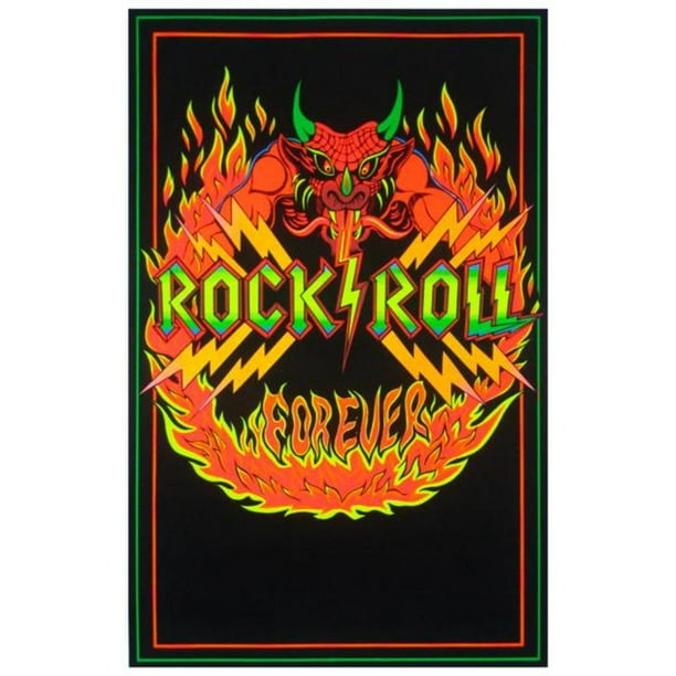 SALE! Rock N Roll Blacklight Poster Awesome Black Light Poster BRAND NEW 24x36